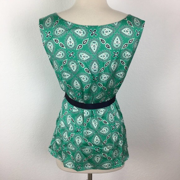 Loft NWT Green Paisley Print Sleeveless Top 12 - Picture 4 of 6